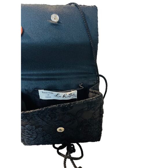 La Regale Lace Mini Tassel Evening Bag Purse Black - Picture 4 of 12